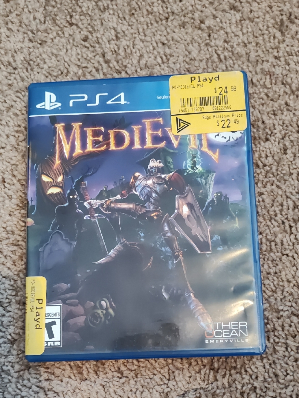 Medievil PS4 Game Case - Blue Cover Art
